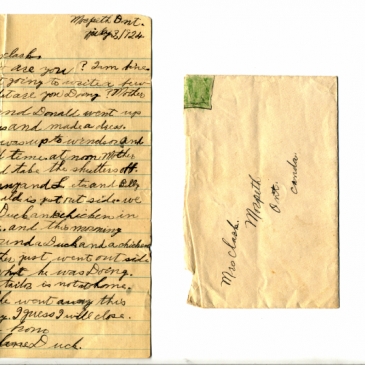 A letter from 1924