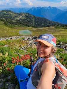 Nancy Hildebrand on Mt. Outram